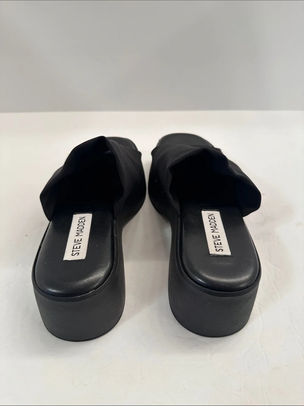 Steve Madden Black Low-Heel Slide Sandals